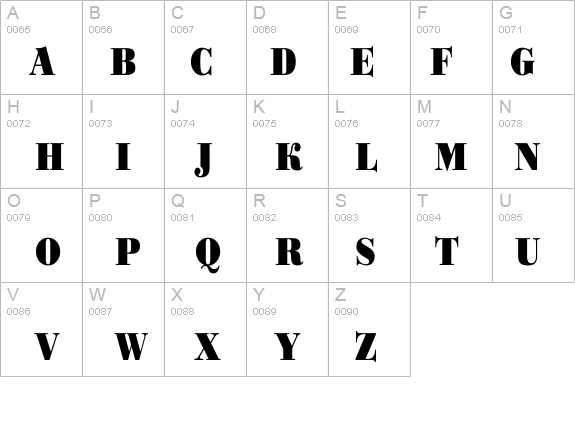 a_BodoniOrtoTitulNr Black details - Free Fonts at FontZone.net