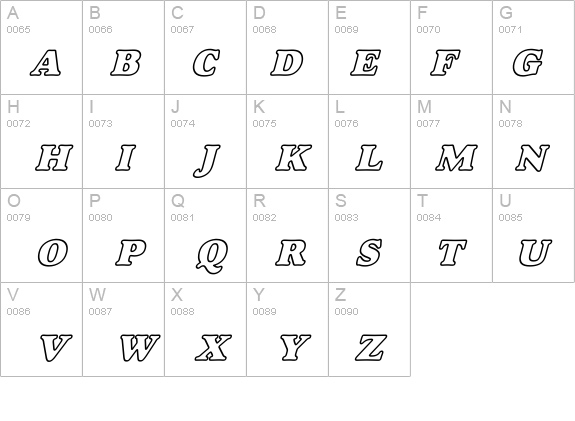 Alexuss Heavy Hollow W_BI details - Free Fonts at FontZone.net