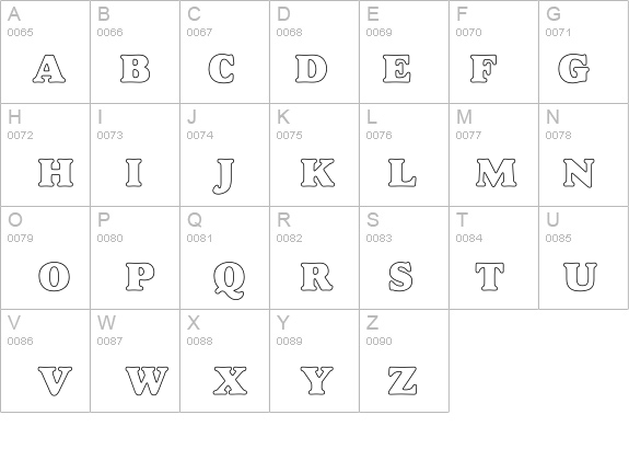 Alexuss Heavy Hollow details - Free Fonts at FontZone.net