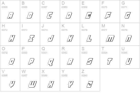 Alpha Taurus 3D Italic details - Free Fonts at FontZone.net