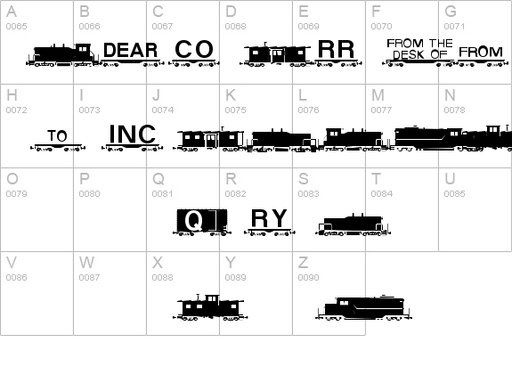 AlphabetTrainBoxcar details - Free Fonts at FontZone.net