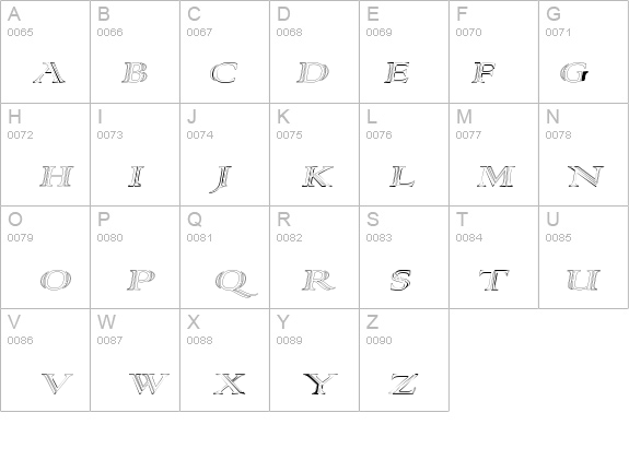 AlphaRev Hollow details - Free Fonts at FontZone.net