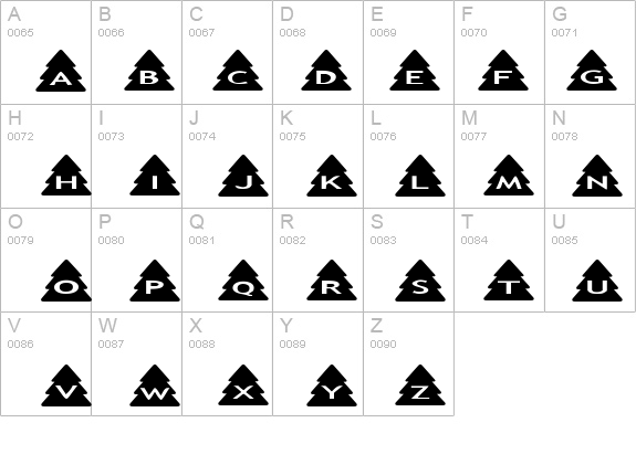 AlphaShapes xmas trees details - Free Fonts at FontZone.net