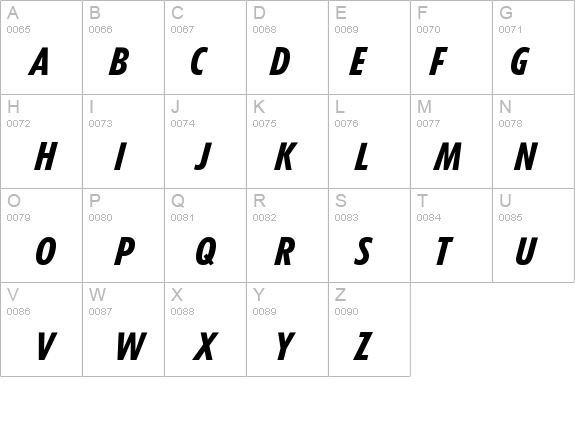 Arche SSi Black Condensed Italic details - Free Fonts at FontZone.net