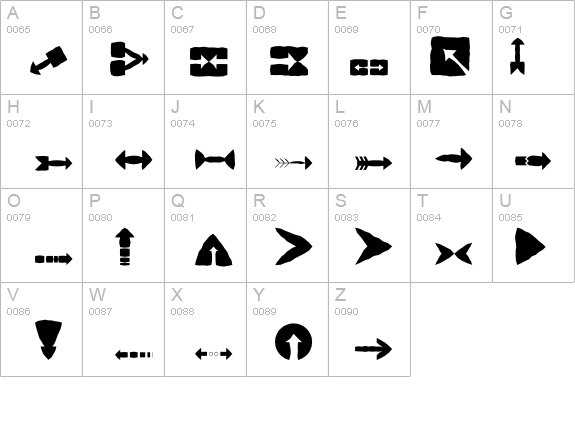 Arrows Mangle details - Free Fonts at FontZone.net