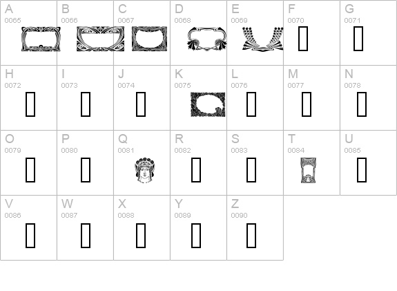 Art Noveau Headers details - Free Fonts at FontZone.net