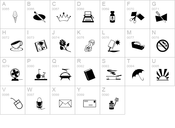 ArtsyParts Dingbats details - Free Fonts at FontZone.net