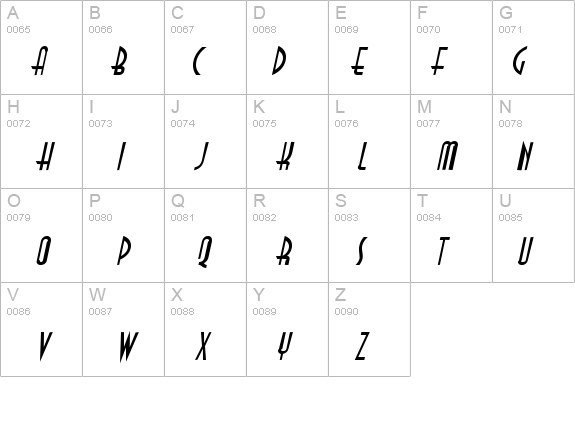 Asia Italic details - Free Fonts at FontZone.net