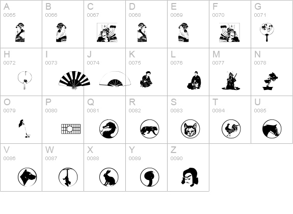 Asian Dings details - Free Fonts at FontZone.net