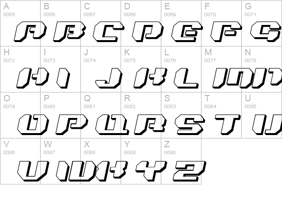 Bionic Kid Slanted 3d details - Free Fonts at FontZone.net