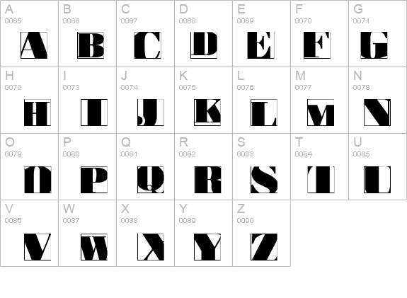 BodoblackSquaresInvers details - Free Fonts at FontZone.net