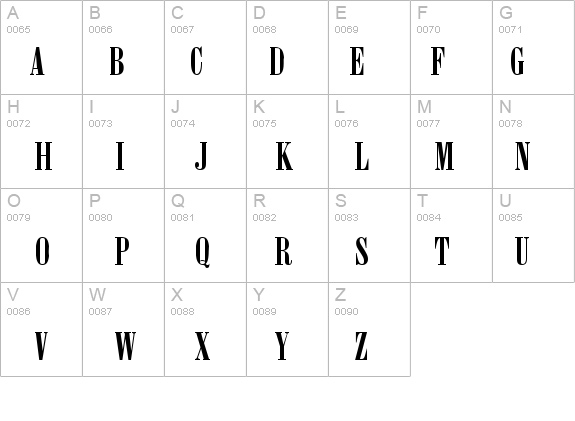 Bodoni Compressed T. details - Free Fonts at FontZone.net