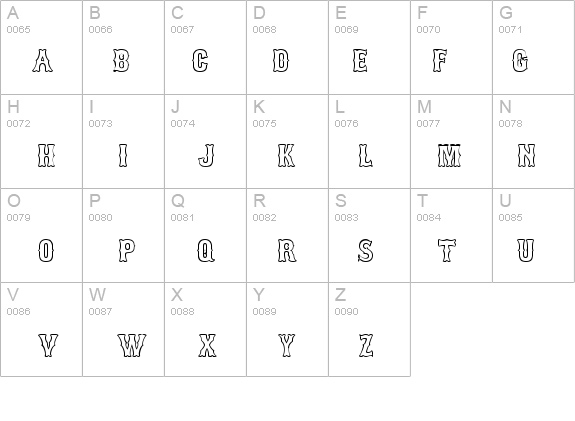 Bosox Outline details - Free Fonts at FontZone.net