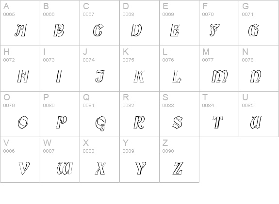 Brandywine-Hollow-Condensed Italic details - Free Fonts at FontZone.net