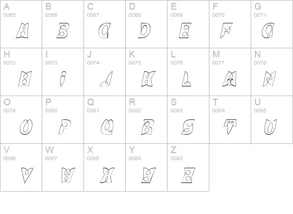 BrashCapsOutline Italic details - Free Fonts at FontZone.net
