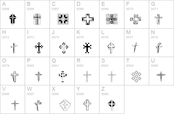 Christian Crosses II details - Free Fonts at FontZone.net