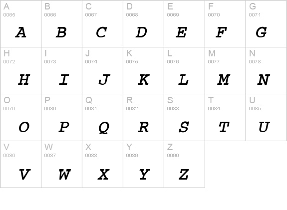 Courier-BoldO-a details - Free Fonts at FontZone.net