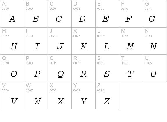 CourierPS Oblique details - Free Fonts at FontZone.net