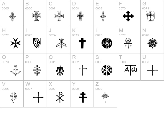 Crosses details - Free Fonts at FontZone.net