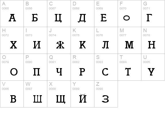 Cyrillic Regular details - Free Fonts at FontZone.net