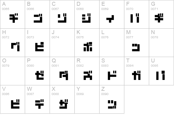 D3 Mouldism Katakana details - Free Fonts at FontZone.net