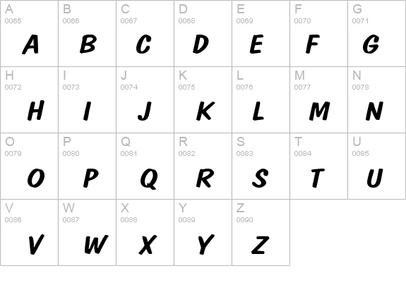 DonCasualExtended Italic details - Free Fonts at FontZone.net