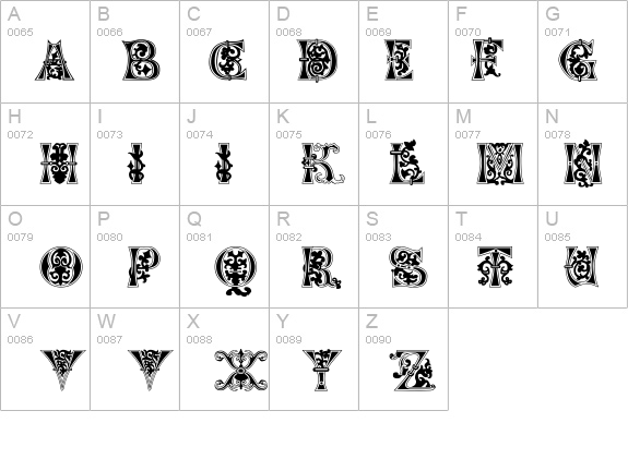 Floral Majuscules, 11th c. details - Free Fonts at FontZone.net