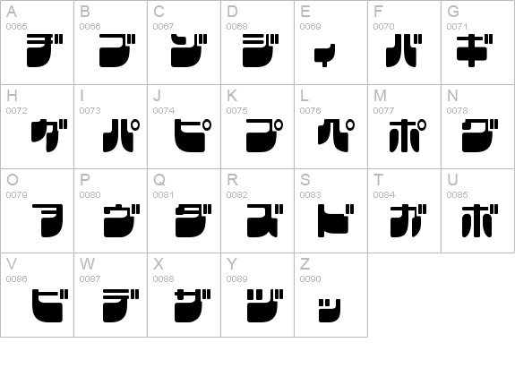 Frigate Katakana details - Free Fonts at FontZone.net