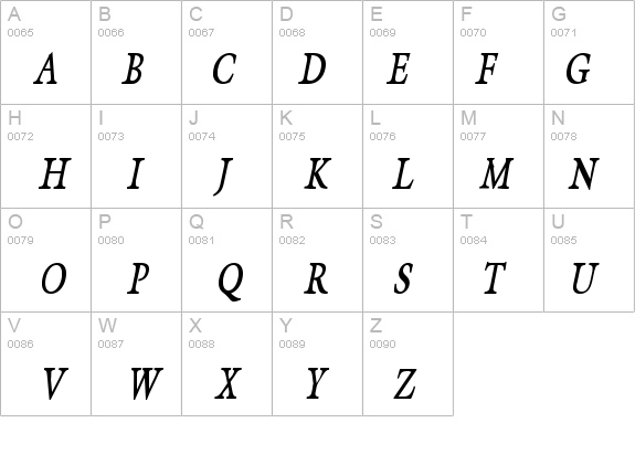 Galant-Condensed Bold Italic details - Free Fonts at FontZone.net