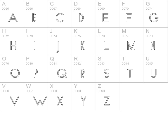 GeoPlain Hollow details - Free Fonts at FontZone.net