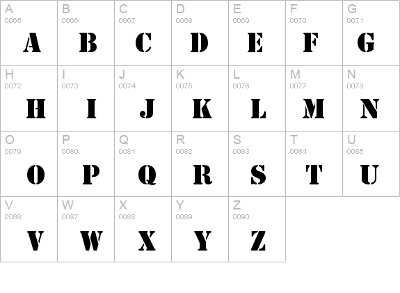 GI Stencil Normal details - Free Fonts at FontZone.net