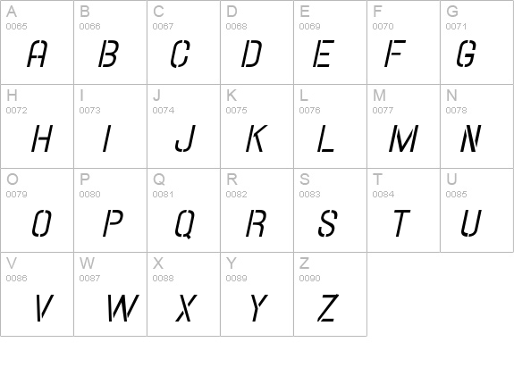 Hallandale Stencil It. SC JL details - Free Fonts at FontZone.net