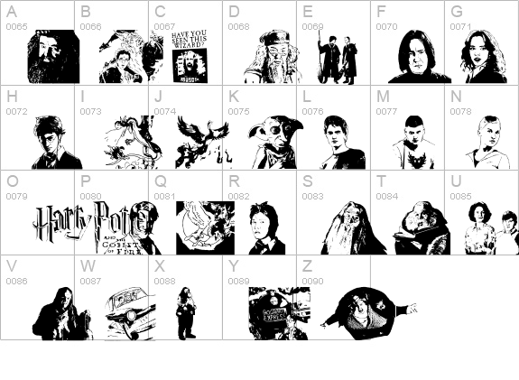 Harry Potter and the Dingbats details - Free Fonts at FontZone.net