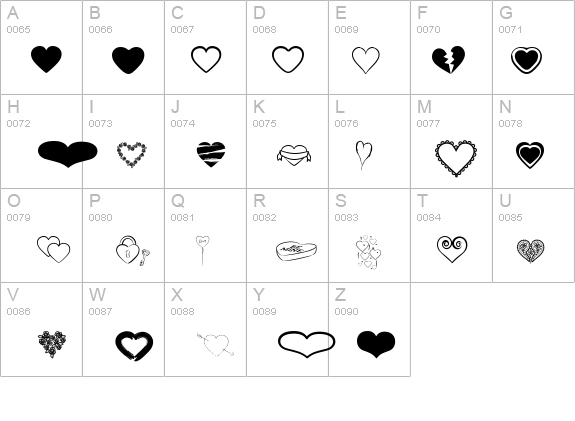 heARTs details - Free Fonts at FontZone.net