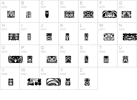 Jugendstil Ornamente details - Free Fonts at FontZone.net