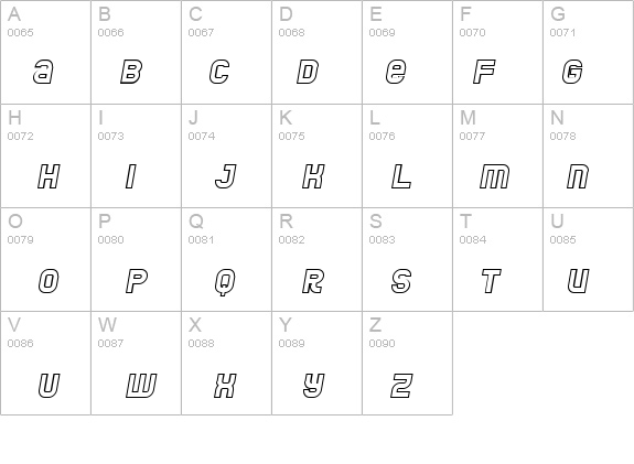 Jumbo Outline Italic details - Free Fonts at FontZone.net