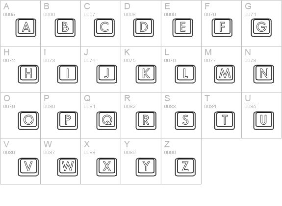 Keyboard KeysHo Hollow details - Free Fonts at FontZone.net