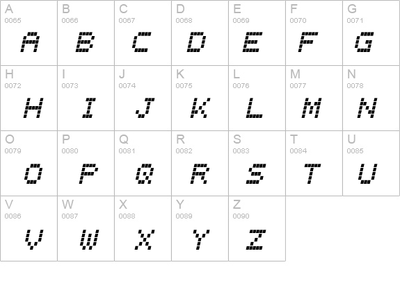 LCD Italic details - Free Fonts at FontZone.net
