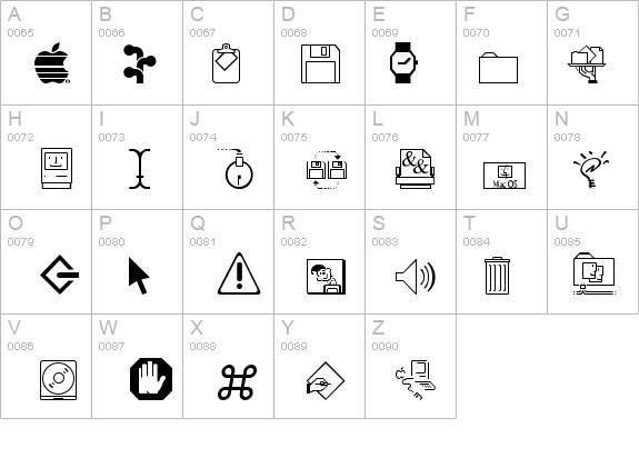 Mac Dingbats details - Free Fonts at FontZone.net