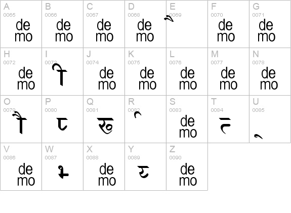 Marathi Saral-DEMO details - Free Fonts at FontZone.net