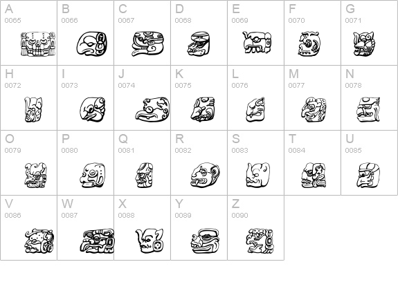 Mayan details - Free Fonts at FontZone.net