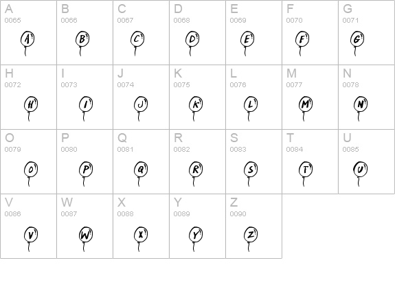 PartyBalloons details - Free Fonts at FontZone.net