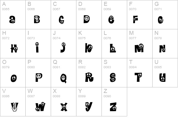 Peace- details - Free Fonts at FontZone.net