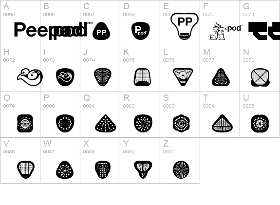 Peepod details - Free Fonts at FontZone.net