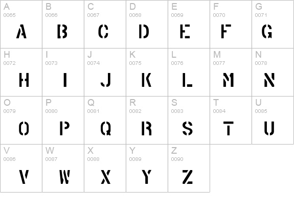 PHANTOM STENCIL details - Free Fonts at FontZone.net