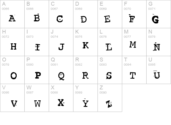 Screwed Up Typewriter details - Free Fonts at FontZone.net