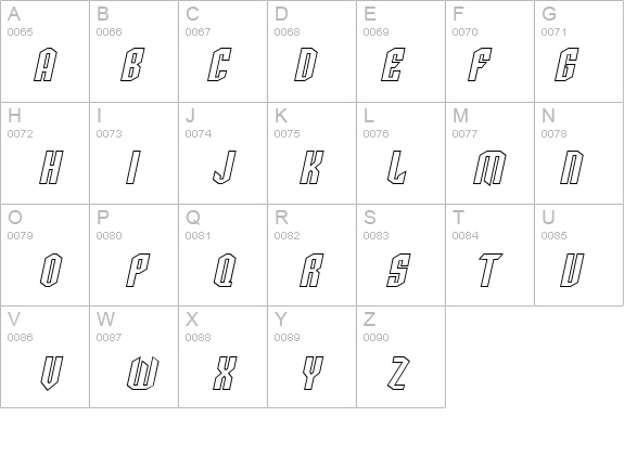 SF Archery Black Outline Oblique details - Free Fonts at FontZone.net