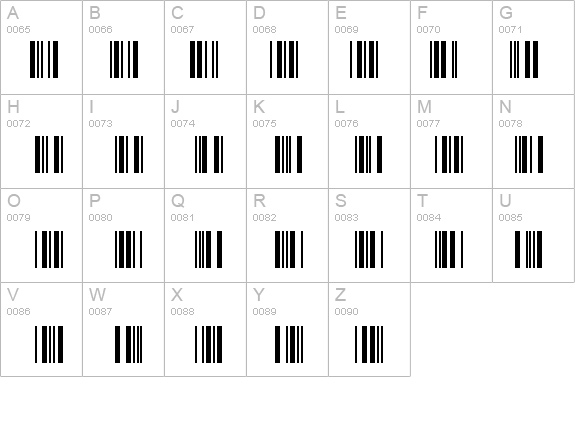 SKANDEMO Bar Code C39 Wide details - Free Fonts at FontZone.net