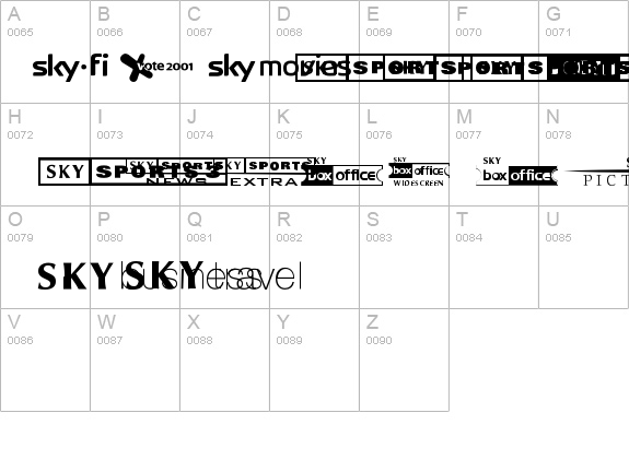 Sky 1998 Channel Logos details - Free Fonts at FontZone.net