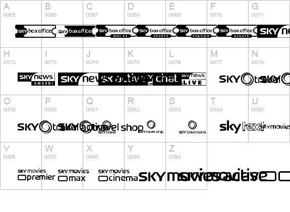 Sky TV Channel Logos details - Free Fonts at FontZone.net